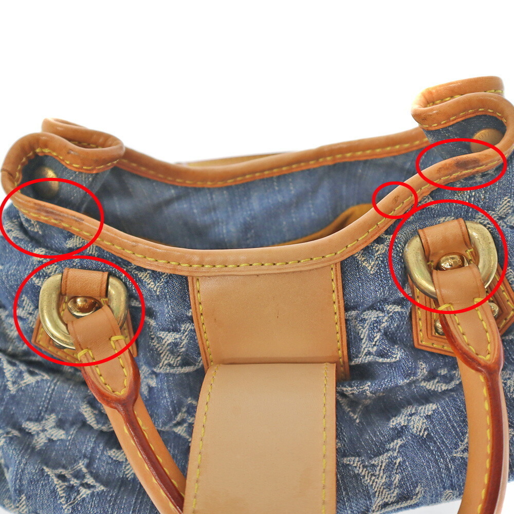 LOUIS VUITTON Pleaty Handbag Monogram Denim Blue - Picture 11 of 11